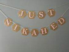  Nikkah Mubarak banner, Just Nikahed Banner,Nikkah decorations, Muslim wedding 