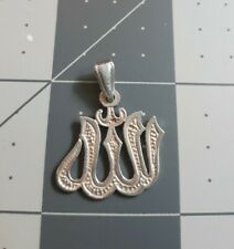 Sterling Silver Islamic Pendant Allah Muslim Religious Arabic