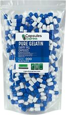 Size 000 Blue & White Empty Gelatin Capsules Kosher Gelcaps Gel Cap Halal Kosher