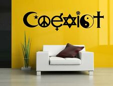 Wall Sticker Coexist Religions Signs Emblems Islam Vinyl Decal Art Decor ZX677