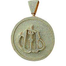 3.00Ct Round Cut Diamond Allah Arabic Islamic Pendant 14k Yellow Gold Finish