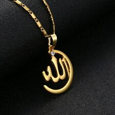 MEN 925 STERLING SILVER ICY BLING DIAMOND 3D GOLD MUSLIM ALLAH PENDANT*GP288