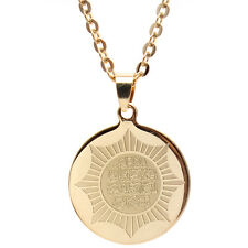 Round Gold Pt Al Qalam Quran Vanyakad Necklace Chain Islamic Gift Muslim Allah