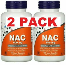 200 caps NAC N Acetyl Cysteine 600 mg, 2 Bottle Pack, Free Shipping Kosher Halal