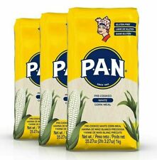 P.A.N. White Corn Meal Pre-cooked Flour, Harina PAN para Arepas, 2 LB. Pack of 3