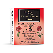 Karma Halal Rose Oil Nail Polish Remover Wipes Nontoxic Vegan Cruelty Free