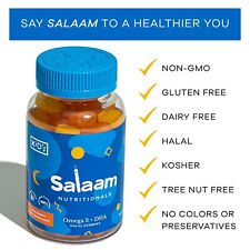 Salaam Halal Gummy Omega +DHA, Brain & Immune Support. 