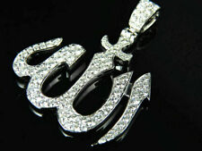 Smal Silver Pt Engraved Crystal 4 Quls Necklace Chain Islamic Arabic Koran Surah