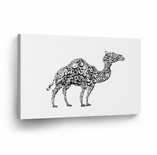 Islamic Wall Art Black and White Camel Arabic Calligraphy Canvas Print Decor
