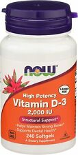 NOW Foods Vitamin d3 2000 IU, High Potency, Structural Support 240 Softgels