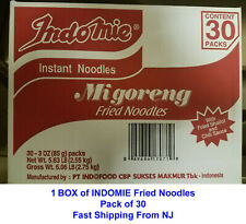 1 BOX of Indomie Mi Goreng Instant Stir Fried Noodles, Halal 3 Ounce Pack of 30 