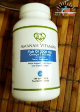 AMANAH VITAMINS Omega 3 Fish Oil 2000 Mg HALAL 120 Softgels 1 Bottle BOTTLE