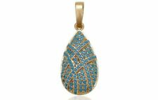 Islamic Necklace & Pendant 18K Gold Plated with Blue stone Jewelry 33101