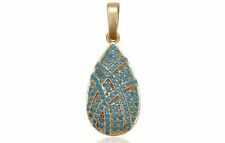 Islamic Necklace & Pendant 18K Gold Plated with Blue stone Jewelry 33101