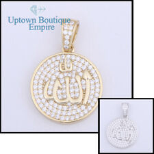 Small Allah Muslim Medallion Men Women's 925 Sterling Silver Pendant*EG