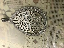 Huge Islamic Muslim Quran Allah 925 Sterling Silver Man Woman Pendant Charm