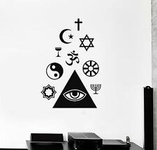 Wall Decal Religion Christianity Islam Buddhism Mason Vinyl Stickers (ig3116)