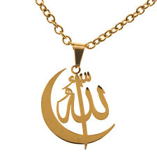 18k Gold Plated None Tarnish Stainless Steel Allah Necklace Muslim Islamic Gift