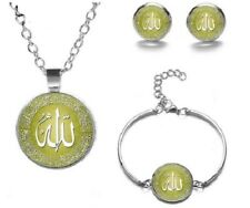 Islamic Allah Arab Muslim Sign Necklace Bracelet Earrings Jewelry Sets 