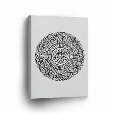 Islamic Wall Home Decor Art Arabic Calligraphy Circle Black White Canvas Print