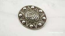 Oval Silver Brooch Pendant Filigree Islamic Sterling