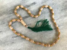 Prayer Beads Real Wood Beads Brown Gold Tone Islamic Tasbeeh Muslim Eid Gift 33