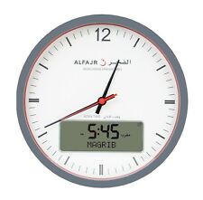 Alfajr Large Round Wall Ana-Digi Automatic Azan Prayer Clock Qibla Muslim CR-23