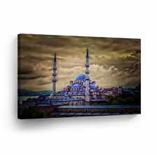 Islamic Wall Home Decor Art Blue Mosque Istanbul Canvas Print