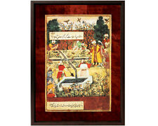 Framed Canvas: Babar Garden Right Panel -12x15 -Mughal/Islamic Art/Gift @Ramadan