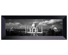 Framed Canvas 38x13 Panoramic View of Taj Mahal on a Cloudy - Islamic Art/Gift