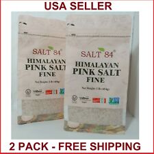 (2) Salt 84 Himalayan Pink Salt Fine Grain (2 lbs Total) Vegan, Kosher Non GMO