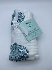 Aden + Anais Teal Paisley Large Swaddle Cotton Muslim NWT