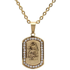 Gold Pt Crystal Al-Qalam Quran Surah Necklace Vanyak Islamic Muslim Islam Gift 