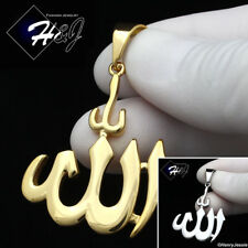 MEN WOMEN Stainless Steel Silver/Gold Simple Plain Muslim Allah Pendant*P107