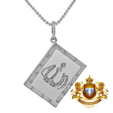 Real Genuine Diamond Holy Book Allah God Muslim Islamic Pendent Charm Chain Set