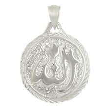 14k White Gold Muslim Arabic Allah God Charm Pendant 3.2 grams