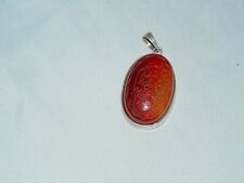 ISLAMIC MIDDLE EASTERN  AGATE ARABIC CALLIGRAPHY AMULET STERLING SILVER PENDANT