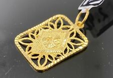 22k Pendant Solid Gold Religious Rectangular Shape Floral Islamic Design P3377z
