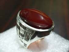 Mens Yemeni Aqeeq Ring Shifat Al Abad Yamni Aqeeq Ring For Men Agate Ring