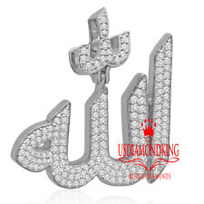 Mens or womens Stainless steel Silver rhinestone Muslim Allah Charm Pendant