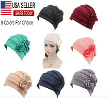 Wrap Hair Loss Head Scarf Muslim Womens Turban Cap Cancer Chemo Hat Flower Braid