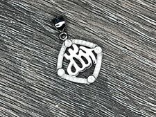 Mens or womens Stainless steel Silver rhinestone Muslim Allah Charm Pendant