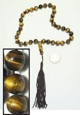 Islamic Misbaha/Tasbih Wrist 33 Tiger's Eye Stone Prayer Meditation Beads+Tassel