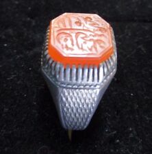 Dated 1813 Antique Persian Arabic Islamic Agate Stone ring Stamp Fine Carvings