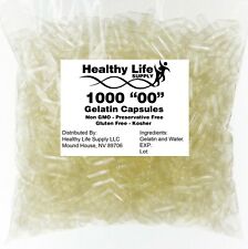 5000 EMPTY GELATIN CAPSULES SIZE 00 BULK Kosher Halal 5,000 Gel Caps Pure #00