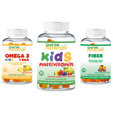 Halal Kids Gummy Vitamins Pack 03- Kids Multivitamins, Omega 3+DHA, Fiber Gummy