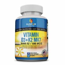 ☀ Vitamin D3 5000 IU with K2 (MK7) ☀  with BioPerine 60 days Supply Made in USA