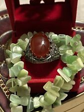 Yemeni Aqeeq Ring Mens Akik Ring Sterling Silver 925 Ring Handmade Agate Ring