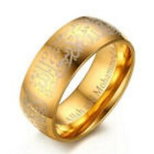 Muslim Allah Islamic Prayer Gold Stainless Steel Ring For Men and Women 