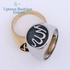 Muslim Allah Men's Stainless Steel Round Band Ring Size:8-13#AJE